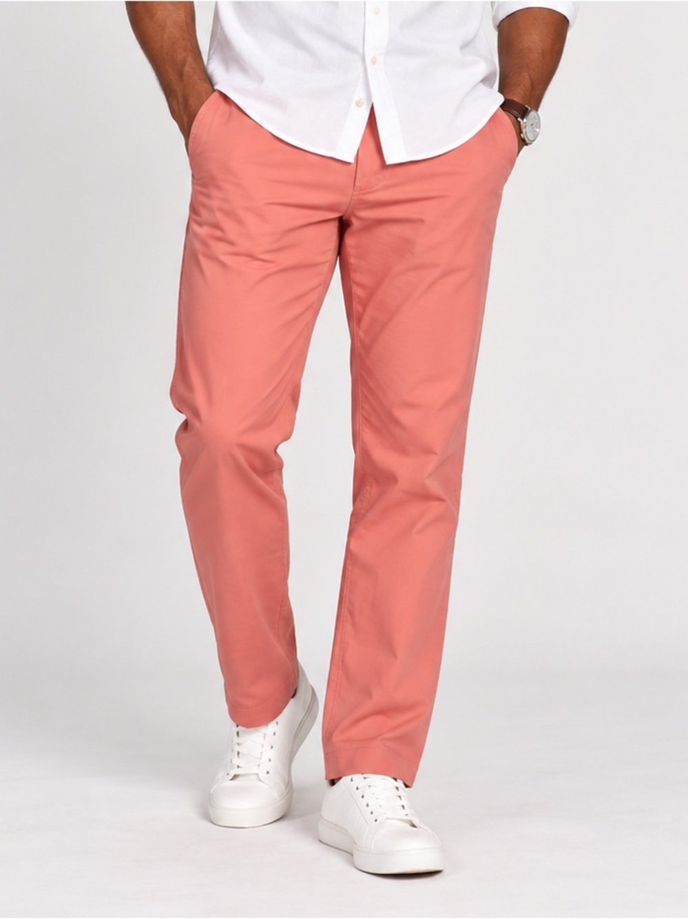 Mountain Khakis Men 34x34 Coral Pink Relaxed Fit Stretch Chino Pants